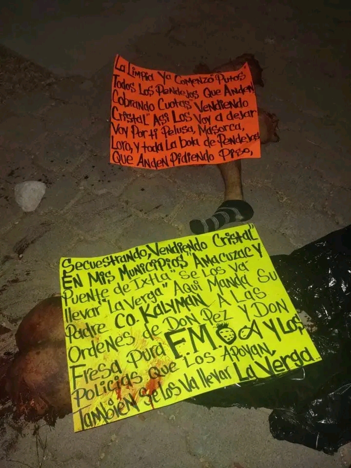 Familia Michoacana marca territorio. Desmembrado con narcomensaje
