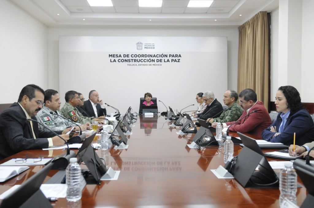 Gobernadora Delfina Gómez Álvarez se reúne con autoridades del INE y IEEM en la Mesa de Coordinación para la  Construcción de la Paz