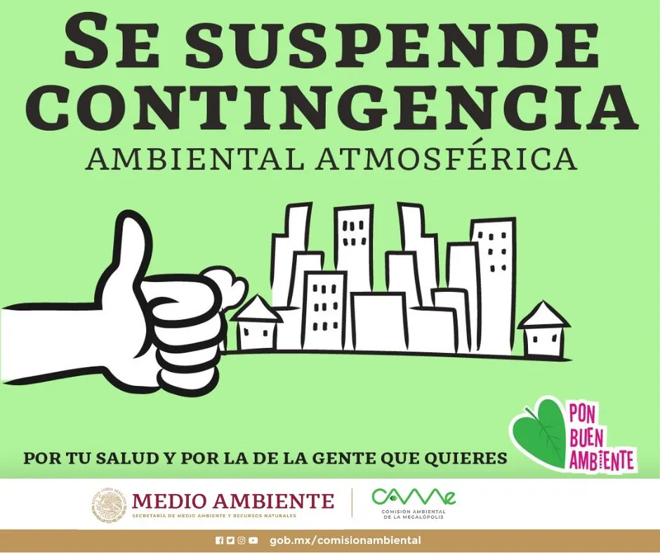 Se suspende fase 1 de Contingencia Ambiental Atmosférica