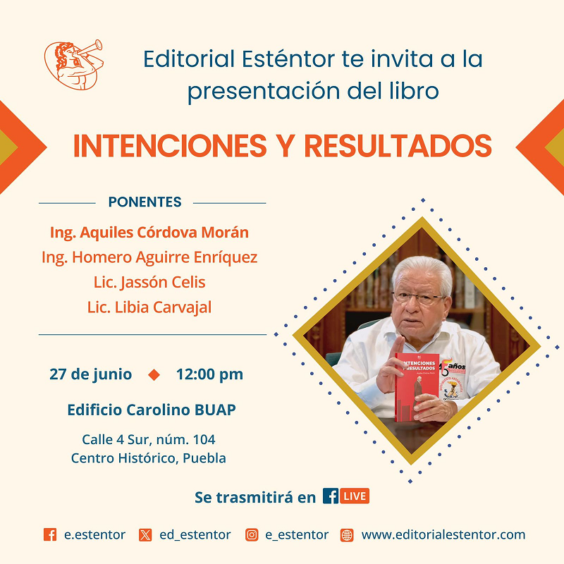 Aquiles Córdova presentará su nuevo libro, «intenciones y resultados», en la BUAP