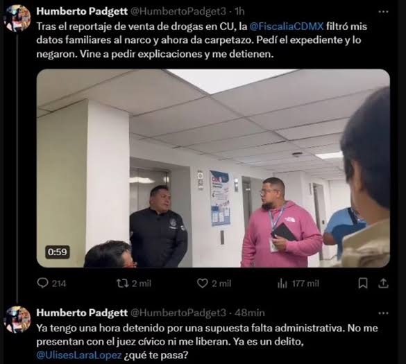 Detienen al Periodista Huberto Padgett por pedir su carpeta de investigación en la Fiscalia de la Ciudad de Mé xico