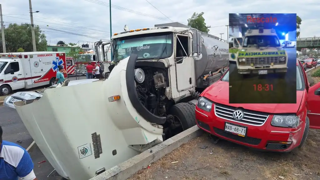 Accidente en la Avenida Central es caos en esta mañana en Ecatepec Edoméx