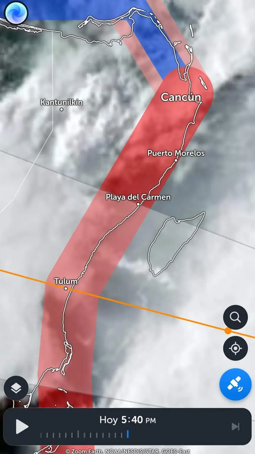 Este jueves a las 23 horas se prevé que Berly Huracán toque TULUM México