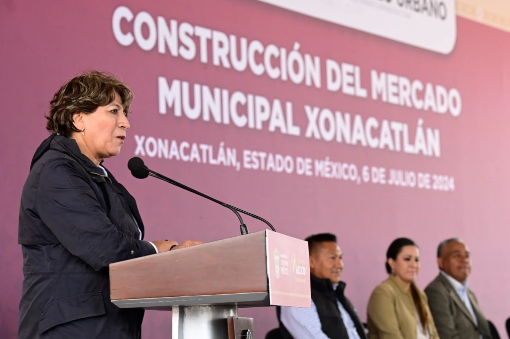 la Gobernadora Delfina Gómez Álvarez arranca construcción del mercado municipal en Xonacatlán