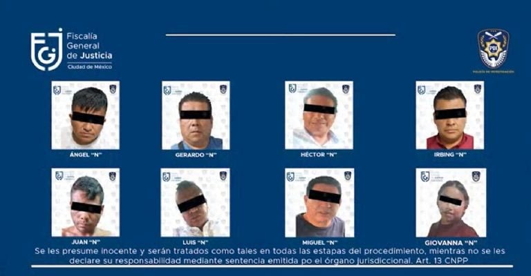 Capturan a 8 del grupo delictivo «Los Gordos Papas» en la Ciudad de México