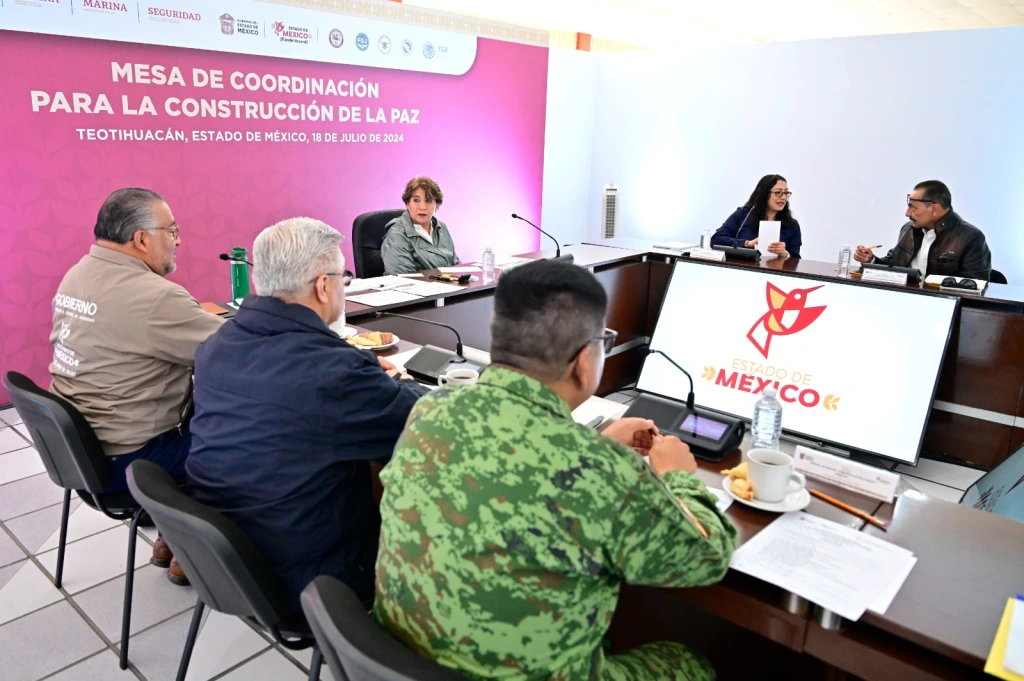 La Gobernadora Delfina Gómez Álvarez instala Mesa de Coordinación para la Construcción de la Paz en Teotihua cán; disminuyen 11% los delitos en este municipio