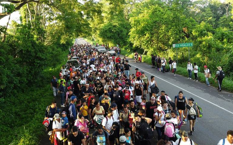 Caravana con 3 mil migrantes salen de Cd. Hidalgo, Chiapas