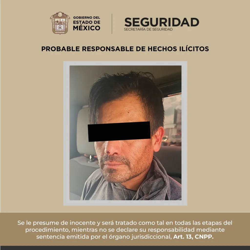 La Secretaría de Seguridad del Edoméx, la FGJEM y CONAHO, detienen a Posible Implicado en Feminicidio Ocurrido  en el Estado de Oaxaca
