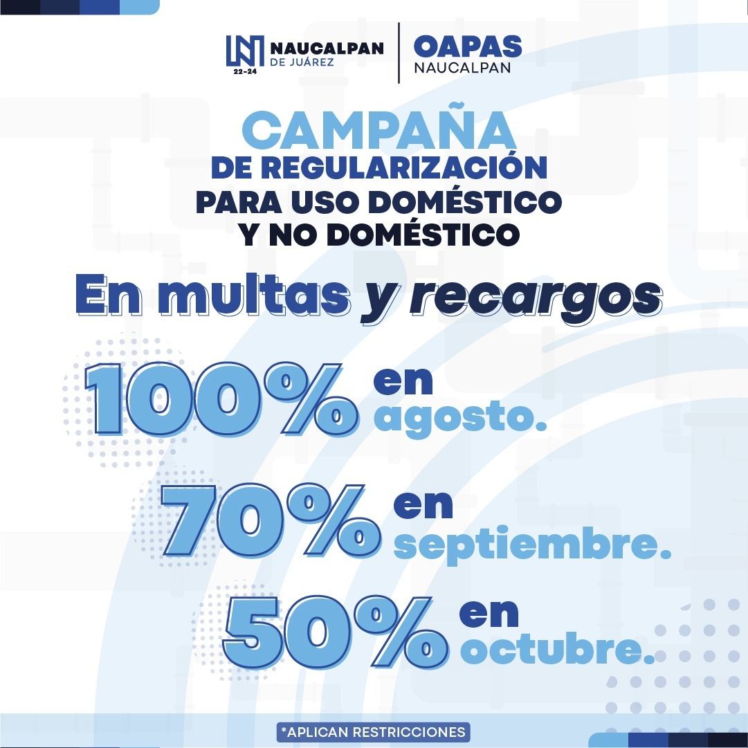 OAPAS Ecatepec Edoméx, ofrece descuentos de hasta el 100% en multas