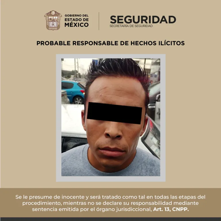 A Sospechoso Detienen y Aseguran Vehículo vinculado a robo con Violencia en Toluca Edomex, gracias a cámaras d e Videovigilancia