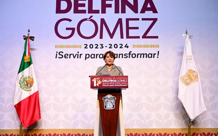 Delfina Gómez destaca coordinación con todas las fuerzas de seguridad durante su primer informe