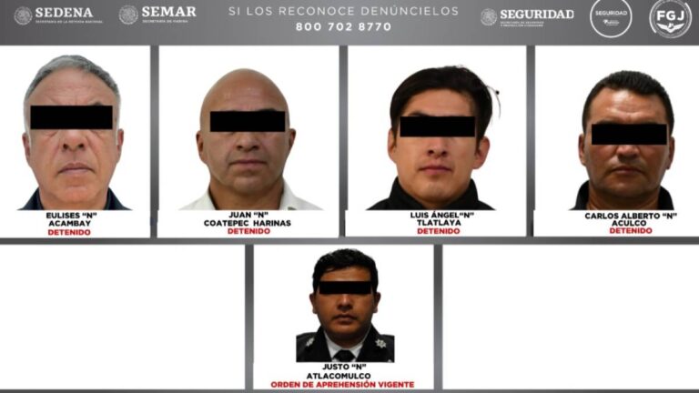 Capturan a 4 Directores de Seguridad Pública Municipal del Edomex por vínculos con el crimen organizado
