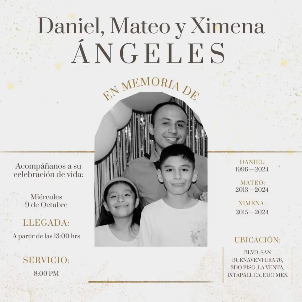 Iglesia anuncia Bautista el funeral de tres integrantes de una familia que perdieron la vida en la Chalco- Miraflores, en accidente vial