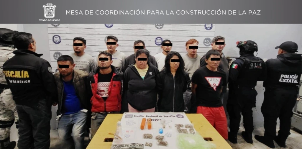 Autoridades Detienen del Edoméx a 14 personas por su probable relación con delitos contra la salud en Texcoco  y Nezahualcóyotl