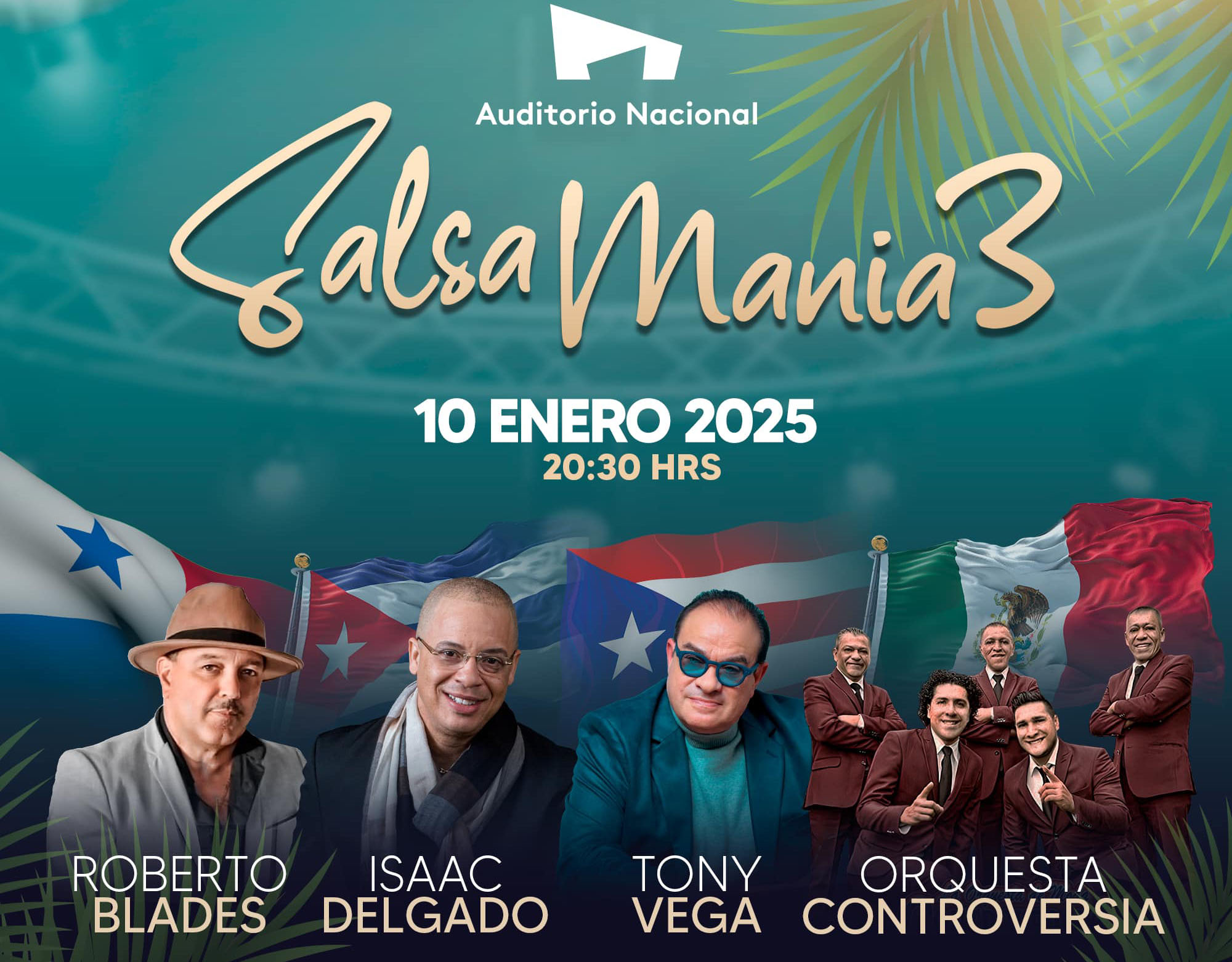 Salsamanía 3 llega al Auditorio Nacional de la mano de Roberto Blades, Isaac Delgado, Tony Vega y la Orquesta C ontroversia