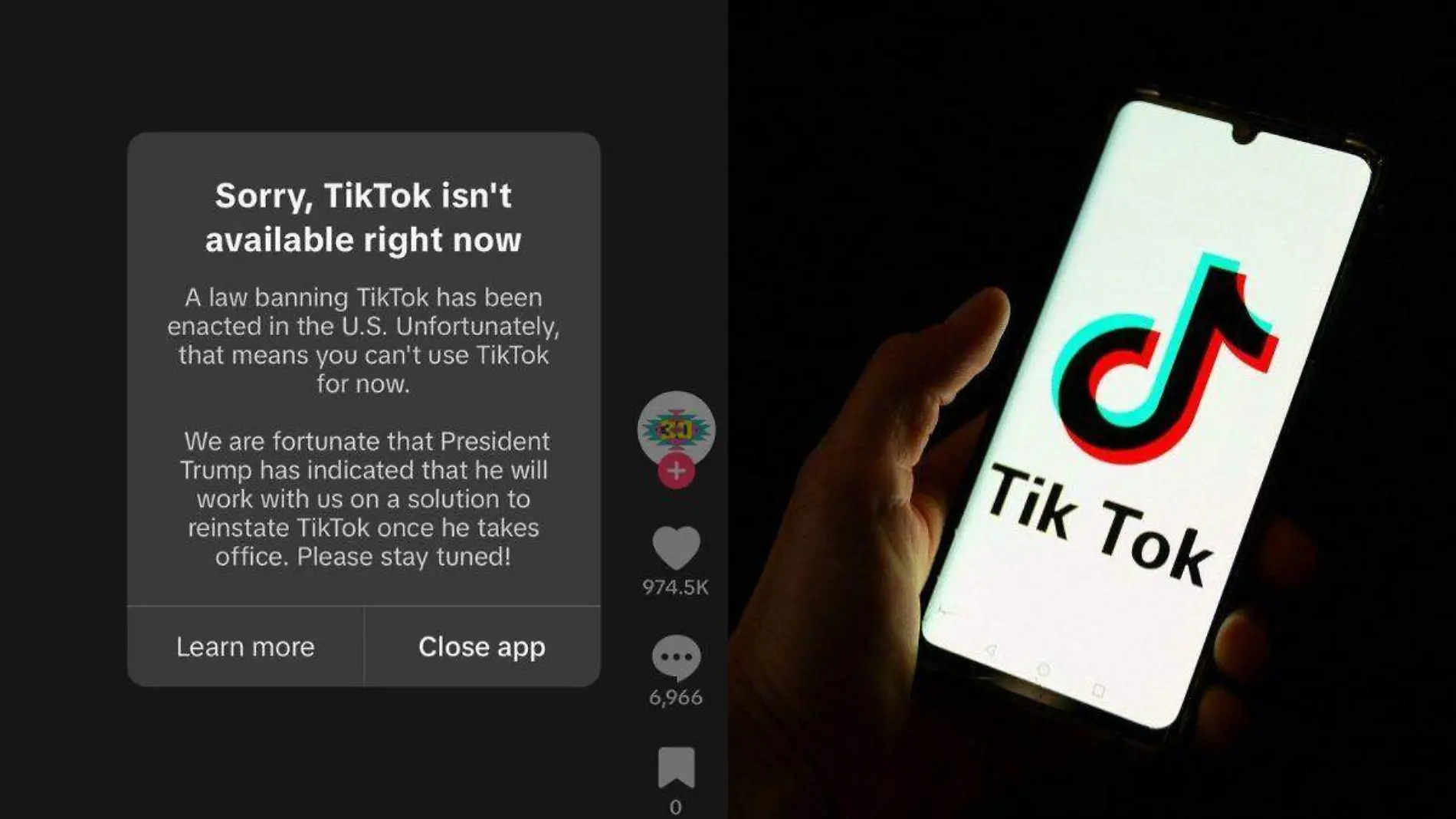 TikTok notifica a sus usuarios en EU que a partir de este domingo ya no estará disponible