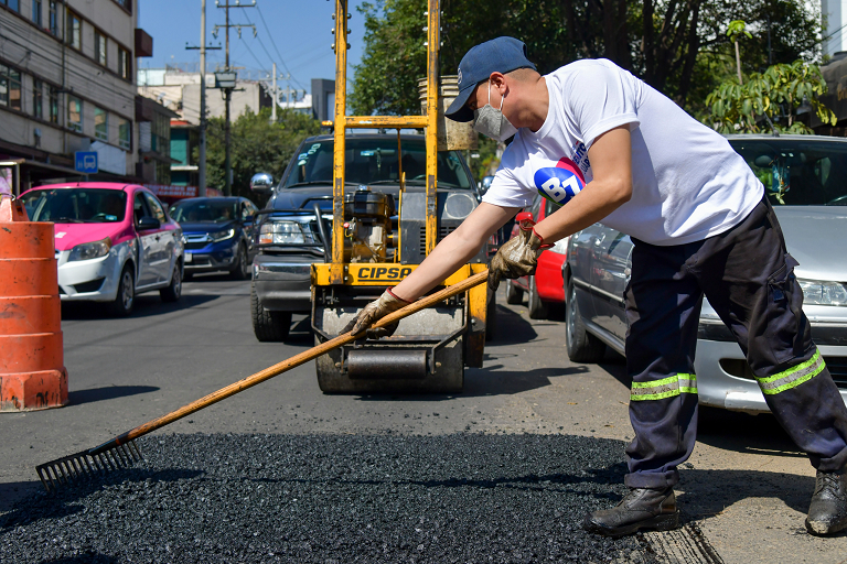 La alcaldía Benito Juárez ha intervenido más de 5 mil 600 metros cuadrados de calles por bacheo