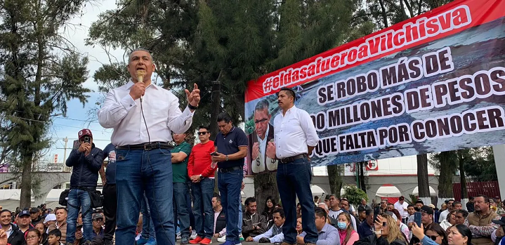 Trabajadores de Ecatepec exigen desafuero de Fernando Vilchis como diputado por fraude y robo