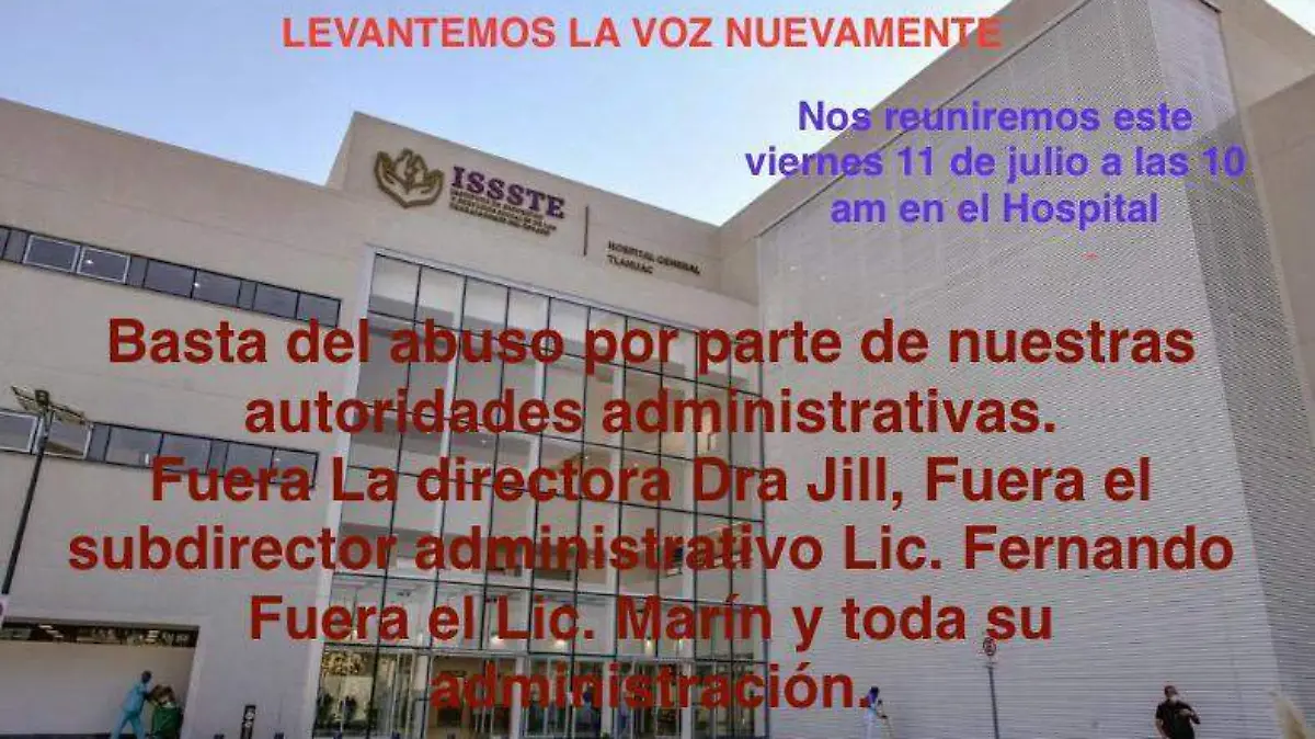 Personal del Hospital ISSSTE Tláhuac denuncia nepotismo, corrupción y cirugías