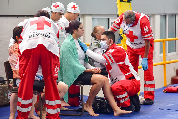 Cruz Roja Mexicana promueve prevención de ahogamientos con simulacro de rescate acuático