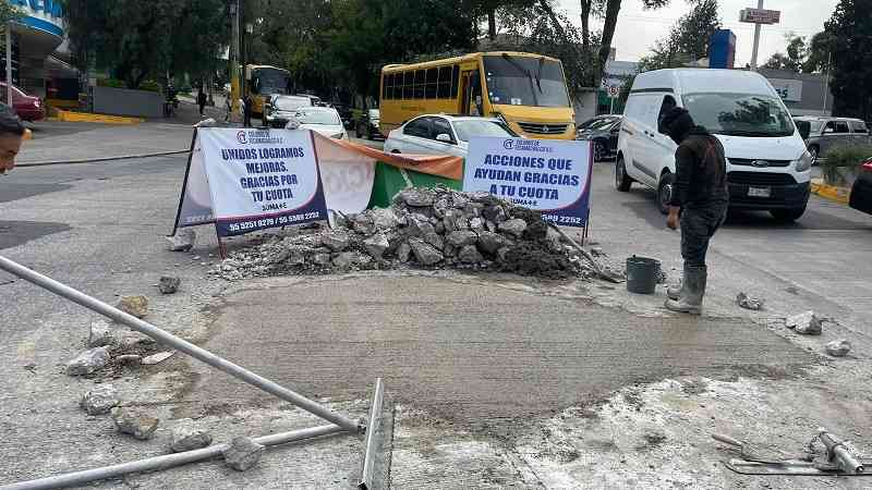 Colonos TK refuerza corresponsabilidad vecinal con trabajos de bacheo en calles y avenidas de Tecamachalco