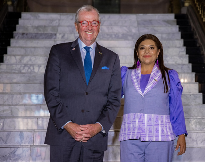 Clara Brugada se reúne con el gobernador de Nueva Jersey para trabajar juntos rumbo al Mundial 2026