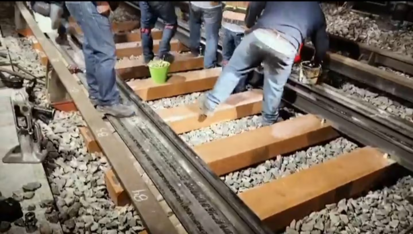 Metro CDMX instala durmientes sintéticos en la Línea B para reforzar la seguridad y estabilidad de las vías