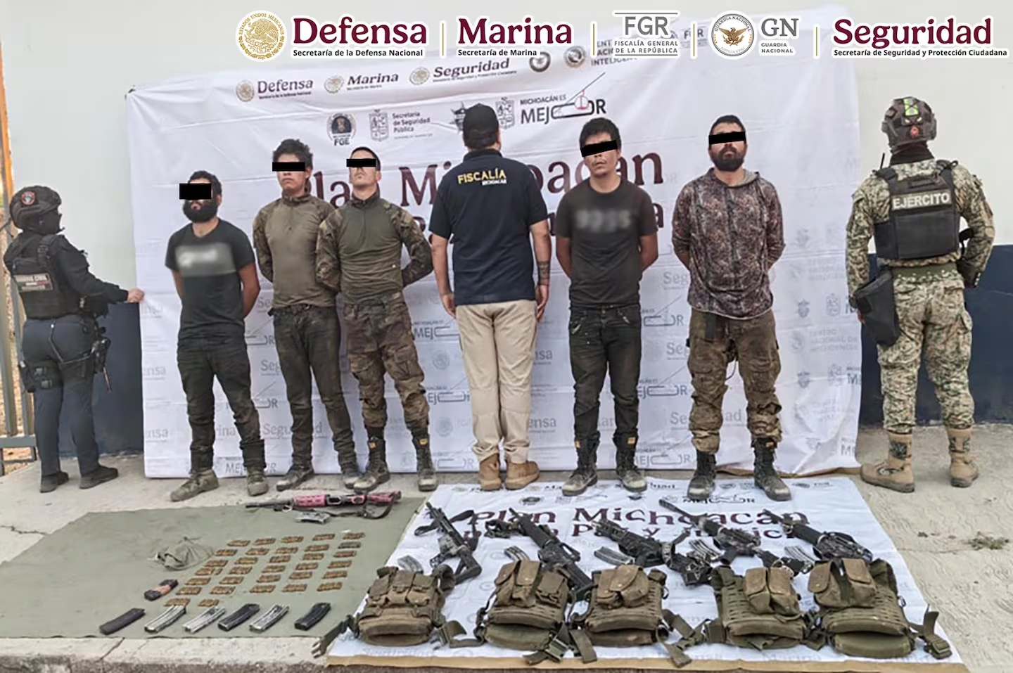 Durante el Plan Michoacán, detuvieron a 9 y aseguran armamento