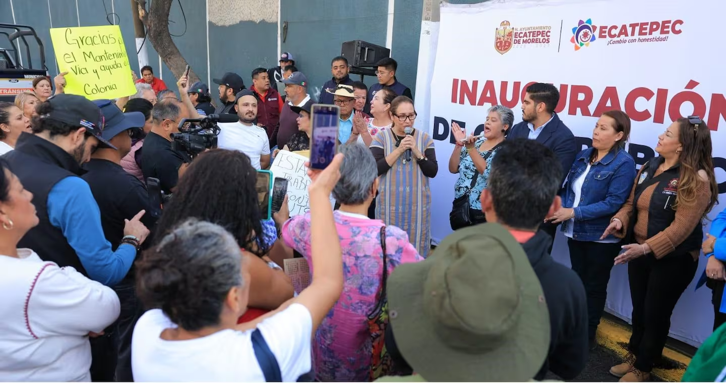 Inauguran repavimentación de la avenida Benito Juárez en Ecatepec