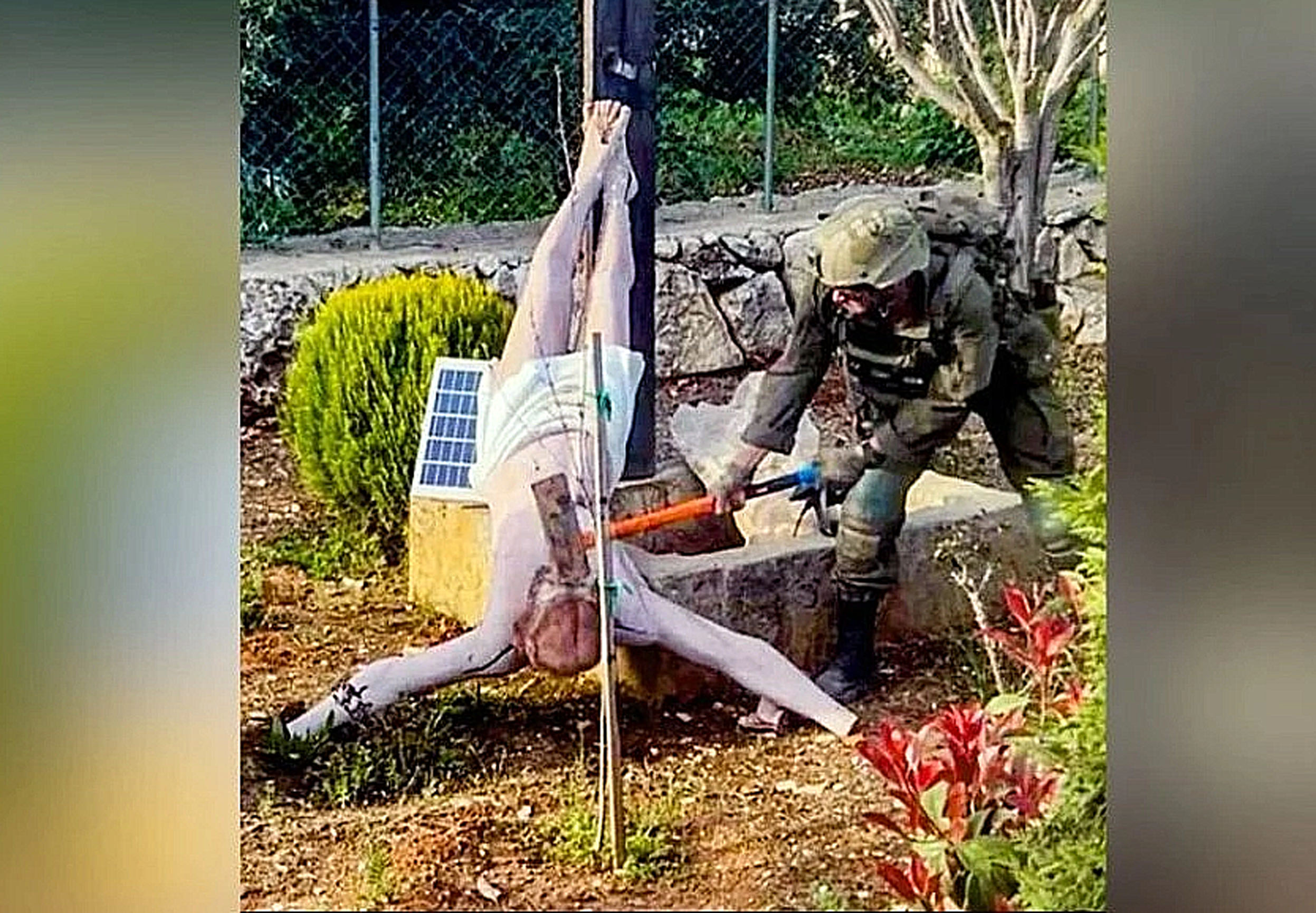 Sacrilegio/ Indignación mundial soldado israelí que destruyó escultura de Cristo en Líbano