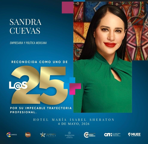 Sandra Cuevas fue reconocida como una de “L@s 25 Más
