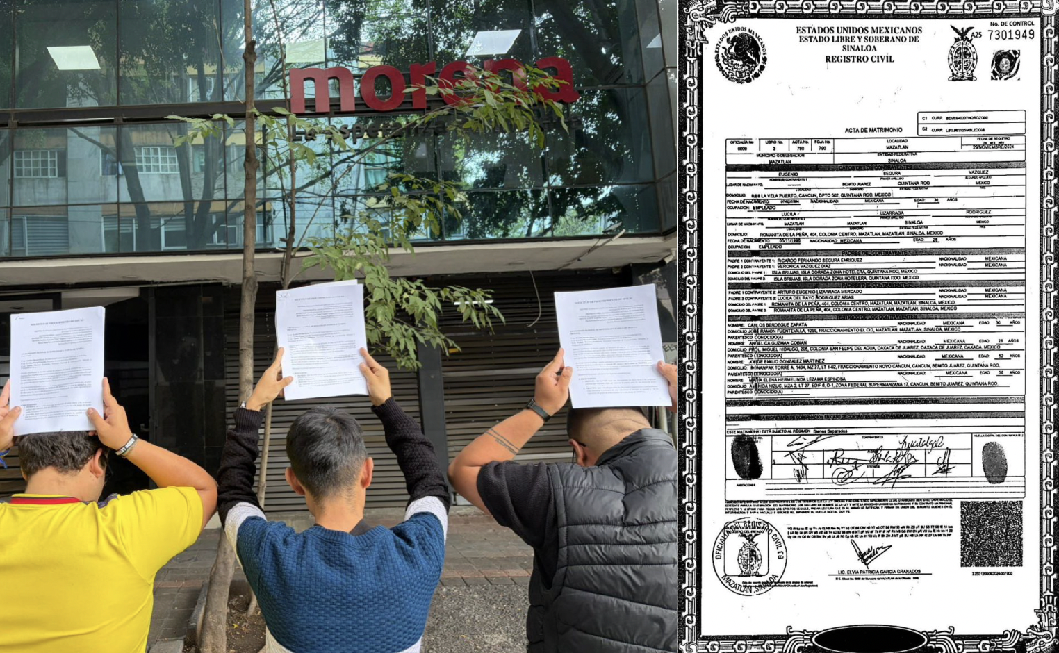 Exhiben a Mara Lezama y al “Niño Verde” como testigos de la boda de Gino Segura; militantes piden investiga r injerencia del Verde en MORENA