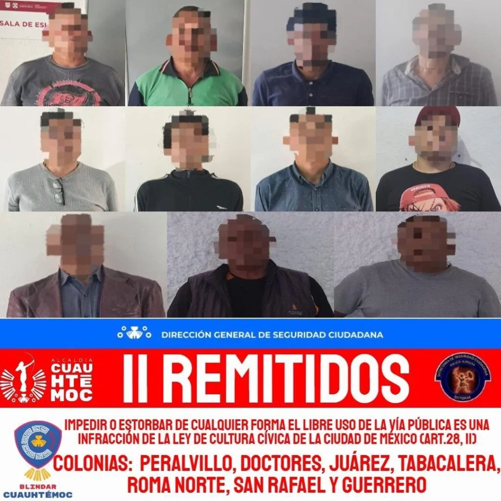 Remiten a 35 franeleros al Juzgado Cívico en una semana en la alcaldía Cuauhtémoc