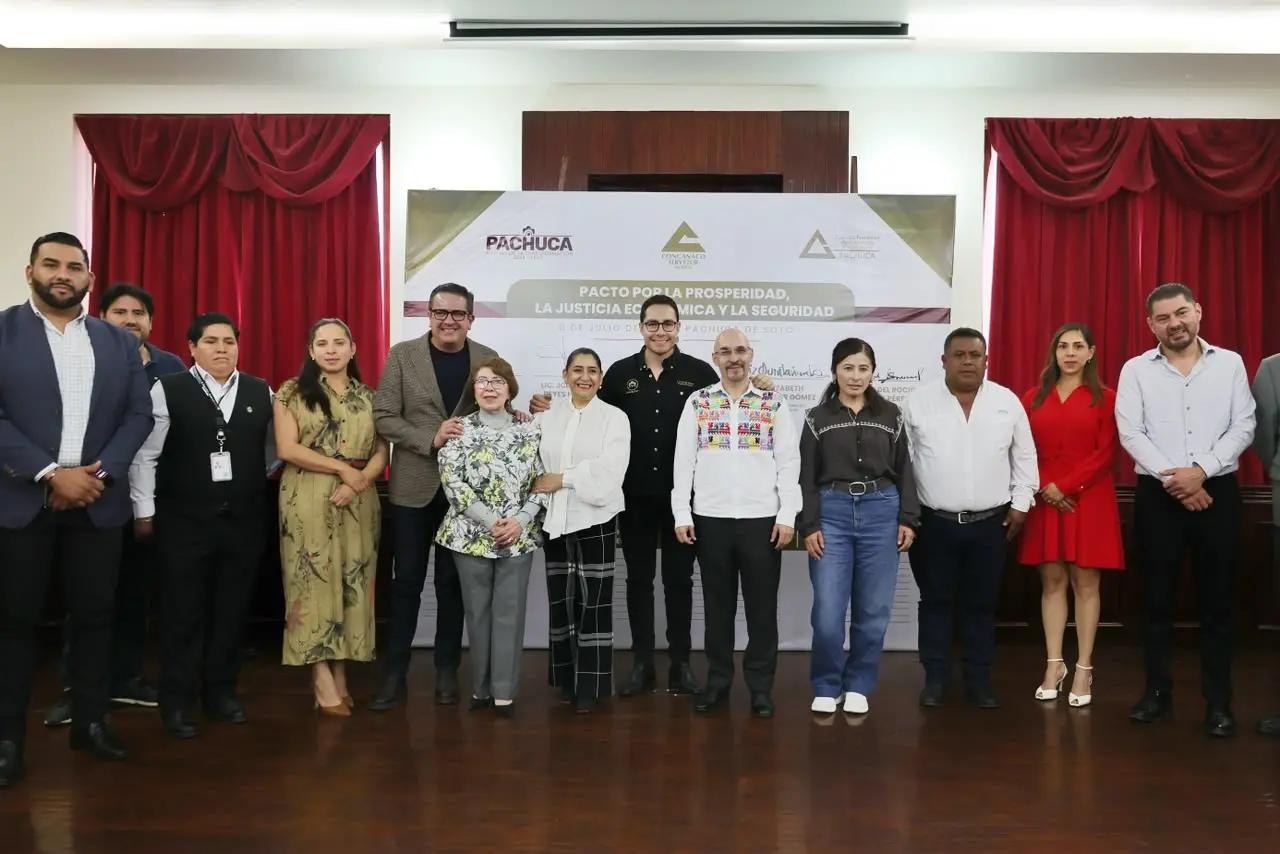 CONCANACO SERVYTUR suma a Pachuca, con alcance a los 84 municipios de Hidalgo, al Pacto por la Prosperidad,  la Justicia Económica y la Seguridad para fortalecer negocios familiares
