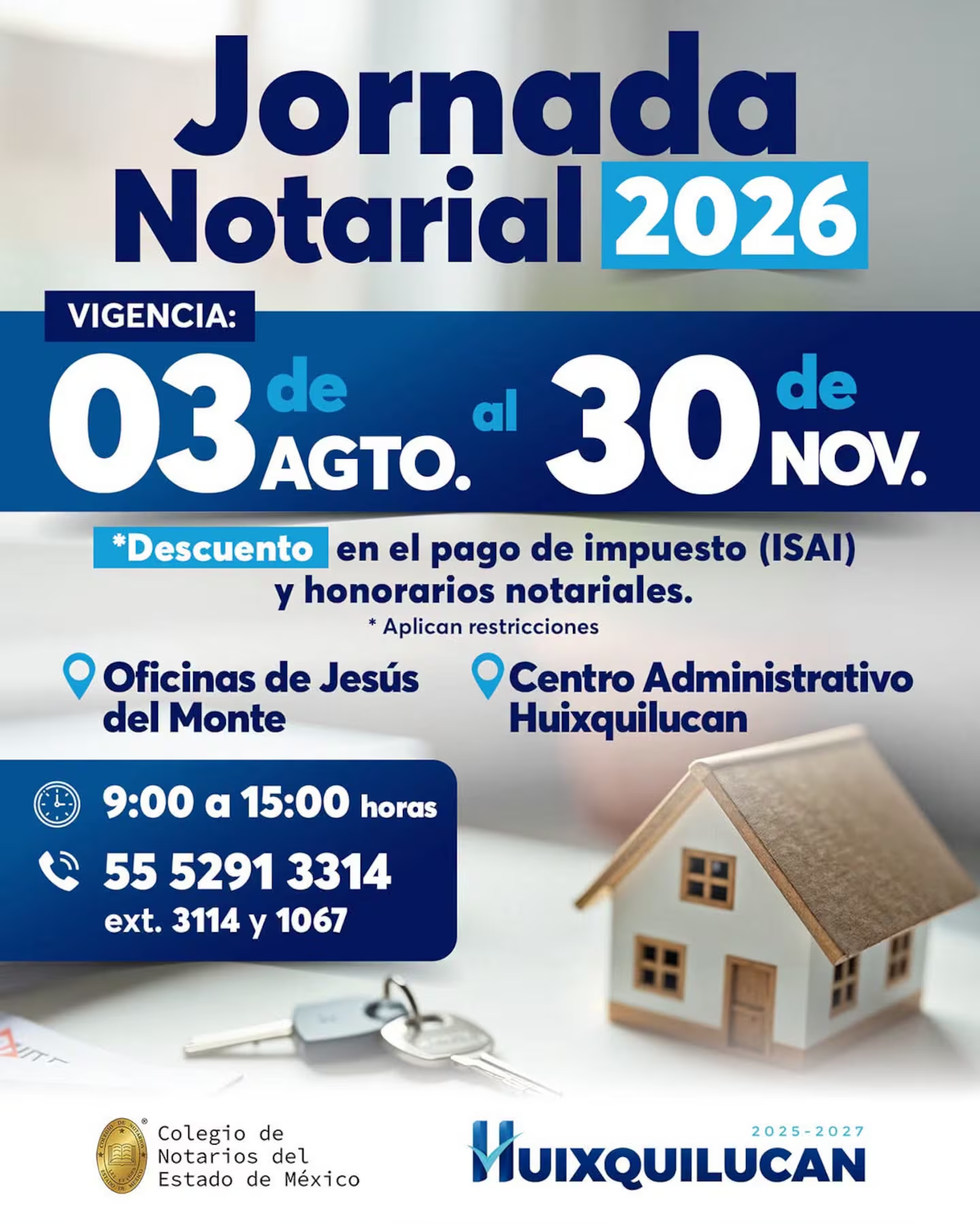 Huixquilucan anuncia Jornada Notarial 2026 con descuentos en trámites de vivienda