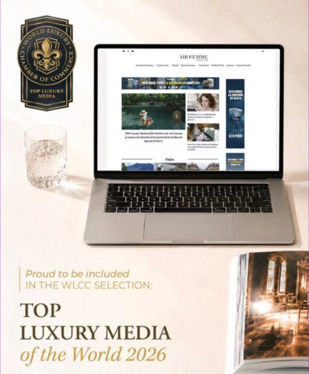 AirFemme recibe el reconocimiento Top Luxury Media of the World 2026 otorgado por la World Luxury Chamber of Commerce