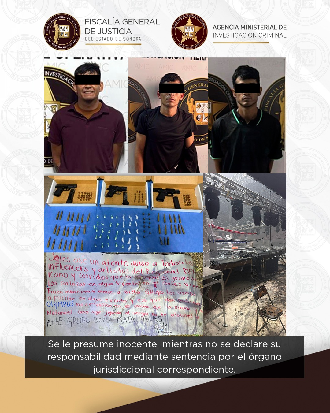 FGJES formula imputación contra tres participantes de hechos registrados en instalaciones deportivas en Hermosi llo