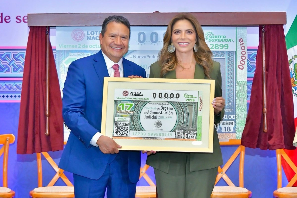 Lotería Nacional devela billete conmemorativo por el primer aniversario del Órgano de Administración Judicial