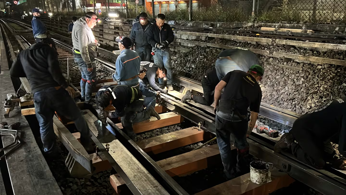 Sustituyen 180 durmientes en tramo Aragón-Oceanía de L5 del Metro