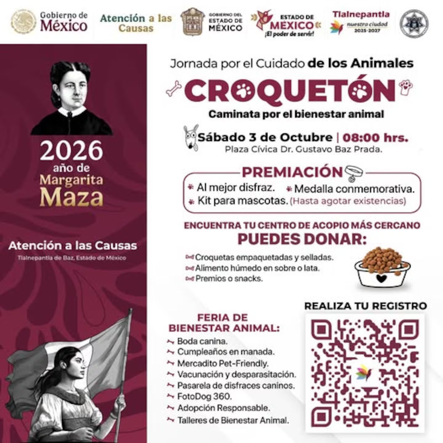 Tlalnepantla invita al Croquetón para apoyar el bienestar animal