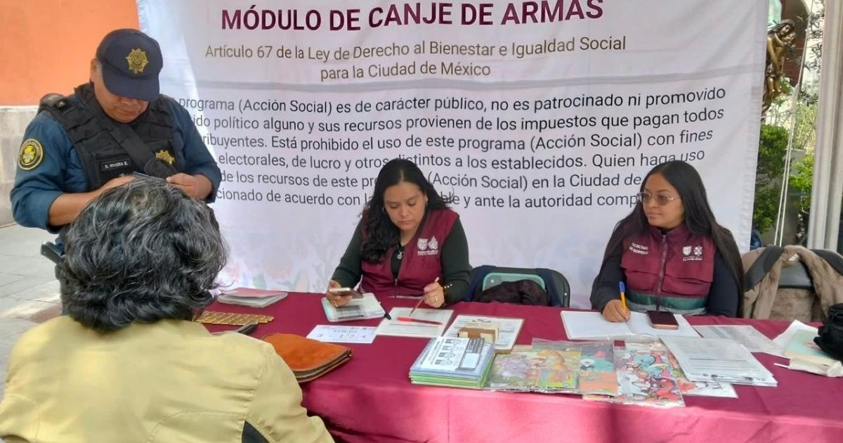 Canjean 45 armas de fuego en CDMX y entregan más de 257 mil pesos
